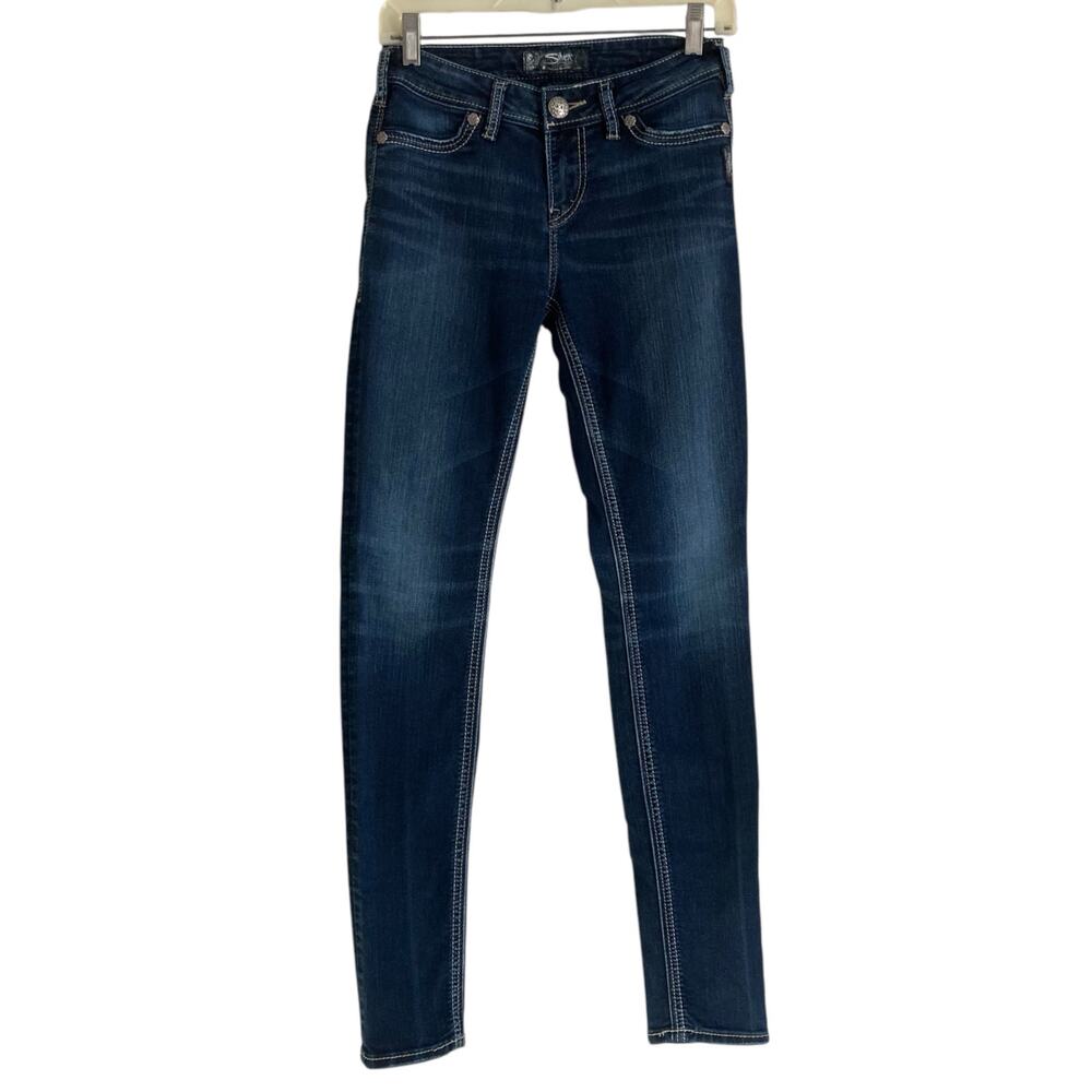 Silver Jeans Co Suki High Super Skinny Mid Wash Tailored Stretchy Jeans Size 26